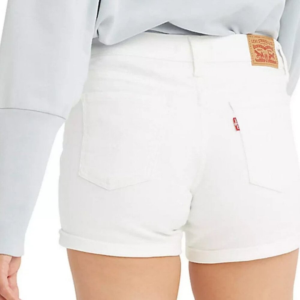 Levi's Women's Size 14 32" White Mid-Length Cuffed Denim Jean Shorts NWT